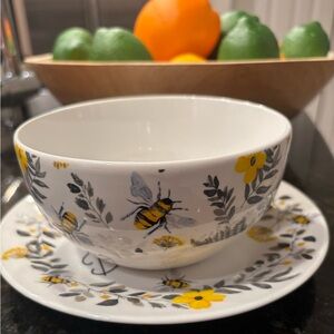 Royal Norfolk "You Are The Bee's Knees” Salad Plates 7.5 Inch & Cereal Bowl 5.5”